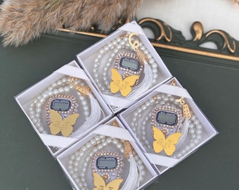 Custom Islamic Pearl Digital Tasbih – Personalized Prayer Counter with Name – Muslim Wedding, Eid, Umrah, Baby Shower Gift