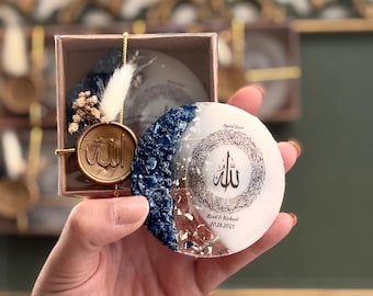 Islamic Wedding Favor Epoxy Magnet with Ayatul Kursi : Personalized Muslim Party Gift