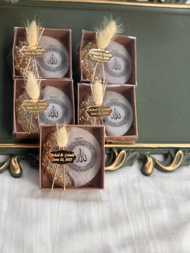 Hajj Mubarak Favor Box • Personalized Islamic Gift • Allah Magnet With ...