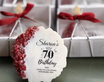 90th Birthday Magnet Favors, Party Favors For Adults, Custom Birthday Party Favor for Women, Adult Birthday Magnet Favors, Epoxy Resin Gift