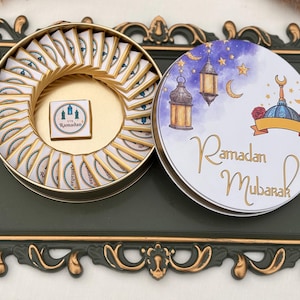 Ramadan Kareem Eid Mubarak Chocolate Favors Box, Chocolate Favors for Guest, Ramadan Chocolate Favor, Personalized Eid Chocolate Gift,Eid