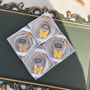 Pearl Digital Tasbeeh Counter-Islamic Wedding Favors - Muslim Nikkah Gift Set - Aqiqah Party Favors - Hajj Umrah Gift - Custom