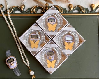 Personalized Islamic Digital Tasbih Gift – Pearl Prayer Counter with Name – Muslim Favors for Wedding, Baby Shower, Eid, Umrah