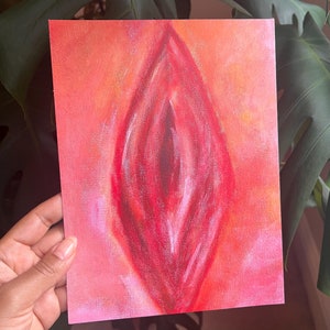 Vulva Painting Art Print 6 x 8&quot; | Yoni | Body Positive Art | Vulva | Feminist Art | Women Empowerment | Portal of Creation | Feminist Gift