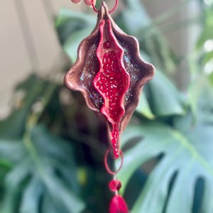 Her Blood is Sacred- Yoni Sculpture |  Handmade Yoni Vulva Art | Sacred Vulva Ornament | Yoni Clay Art | Cosmic Vulva Yoni | Menstrual Art