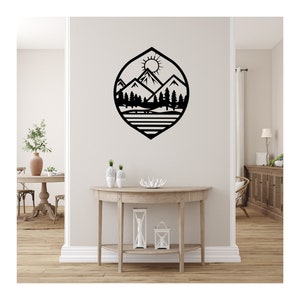 Mountain SVG File, Landscape svg, Digital Download, Lightburn, SVG File, Wall Art, Engraving, Decals, CNC Routing - Digital Vector, clipart
