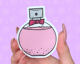 Perfume Bottle, Die Cut Sticker, Waterproof Vinyl, Water Bottle Sticker, Cute