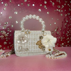 Kundenspezifische kleine Mädchen Perle Mini Crossbody Tasche, Kleinkind Mädchen Geldbörse, kleine Mädchen Tasche, Kleinkind Mädchen Geschenke, Geburtstagsgeschenk