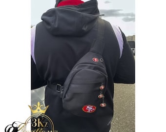 49ers Black Casual Chest Bag Crossbody for Men/Women-Birthday Gifts, , Groomsmen Gifts, Stadium Bag