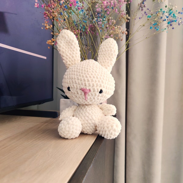 Soft and Cuddly Crochet Plush Bunny - Handmade Stuffed Animal Toy, Gift for newborn, baby shower, plushie *CUSTOM COLORS*