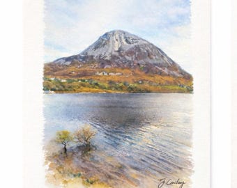 Errigal Mountain, Donegal – Watercolour & Ink Art Print (A4)