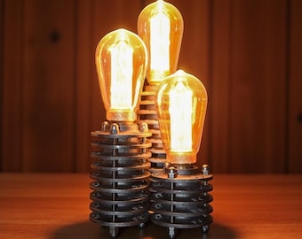 Handmade Industrial Style Table Lamp: Vintage Loft Lighting