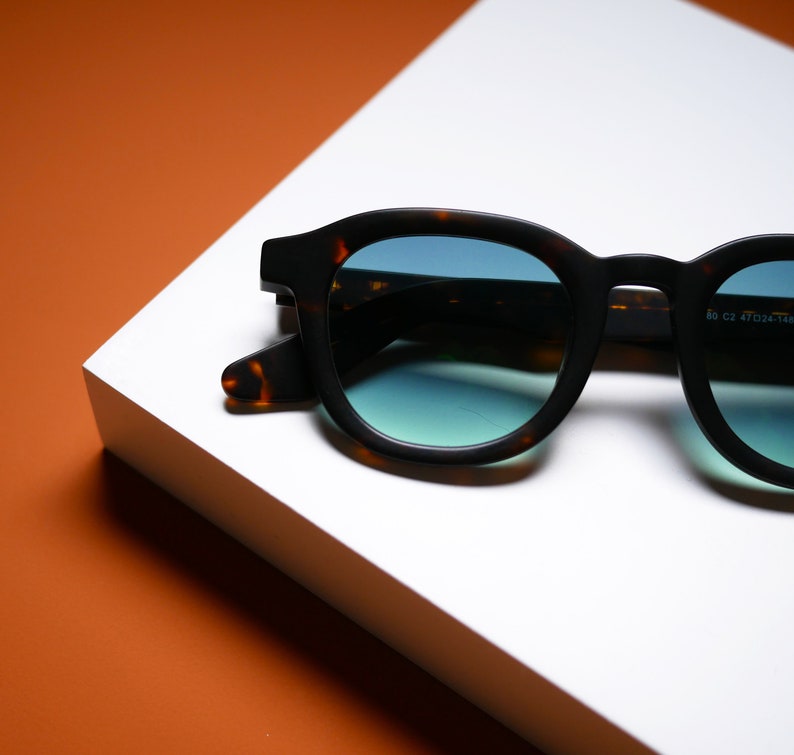 Matte Tortoise Sunglasses Dark Green Lenses Sunglasses Etsy