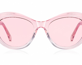 Ballet Pink Translucent Frame, Rose Pink Lenses, Designer tinted glasses, size 51-19-144mm