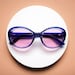 Retro Jackie O Oversized Black Round Butterfly Sunglasses - 100% UV Protection 2 thumbnail image