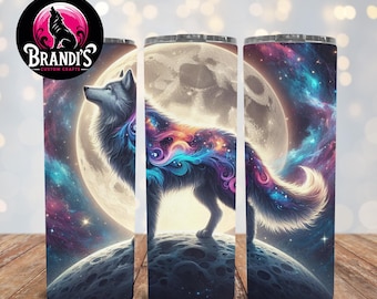 Galaxy Cosmic Wolf Moon 20 OZ Tumbler