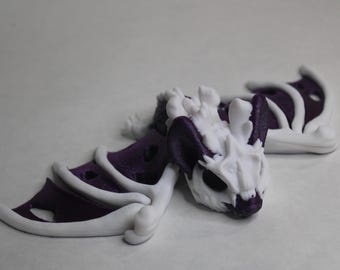 White and Purple Bat Figurine by Cinderwing3D Unique Gothic Halloween Home Decor