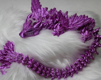Lunar Dragon Glow In The Dark 3D Printed Cinderwing Dragon 24 Inches Long