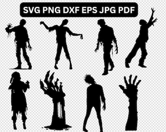 Zombie svg, Zombie Silhouette, Zombie Hands, Halloween Zombie Bundle PNG & PNG ,Zombie svg Bundle, Spooky svg Horror svg