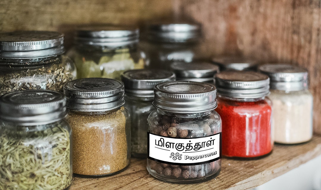Simple Spice Labels Tamil/english Etsy