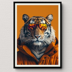 Tiger Wall Art, Poster, Chilling | Wall Art for the Animal Lover, Aesthetic Prints, Canvas Prints, Big Cat Print, Tiger Print