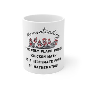 Kubek ceramiczny Chicken Math Homesteading Funny 11oz