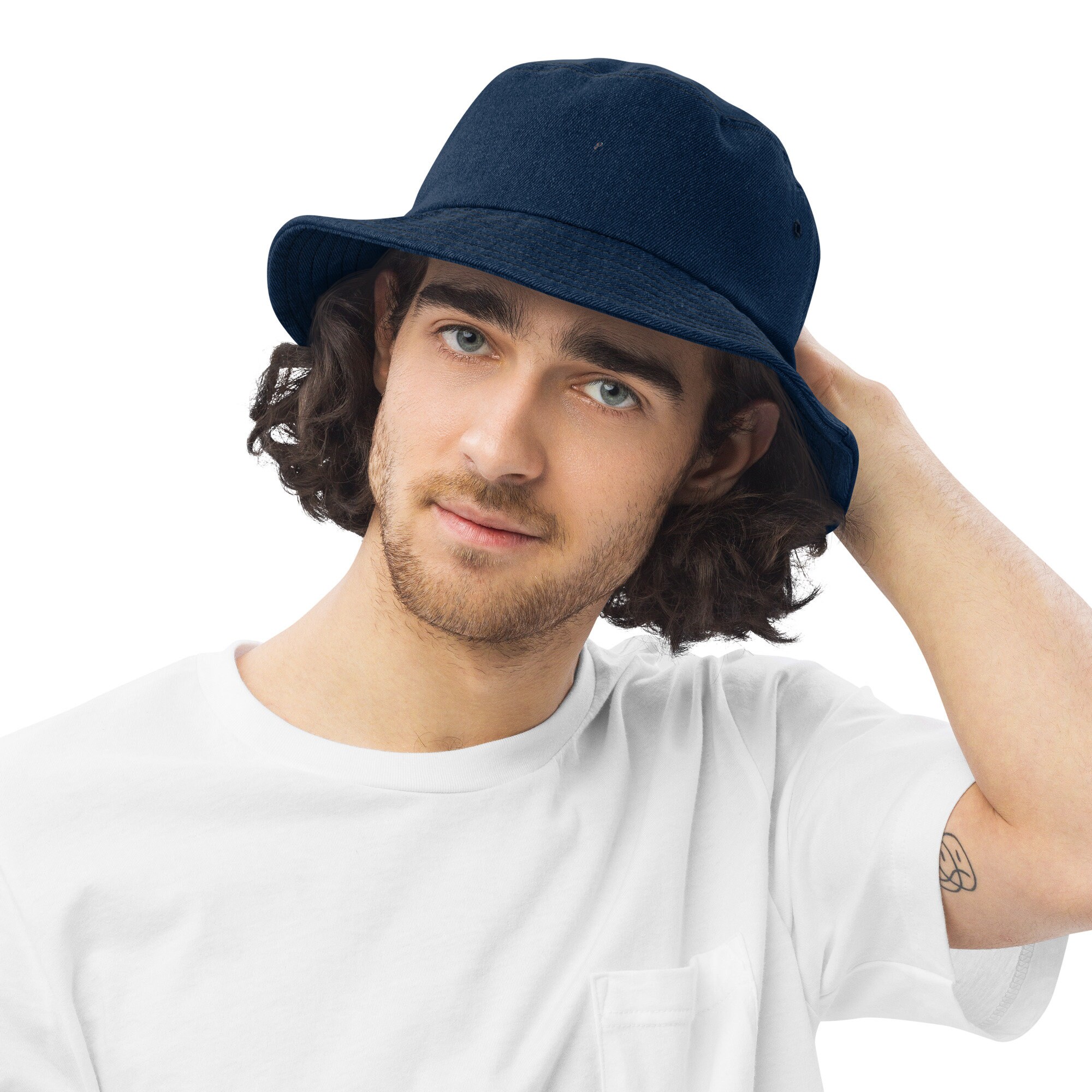 Denim Veil Detail Bucket Hat main image 1