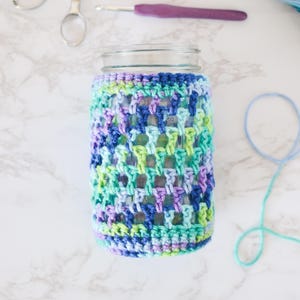 Crochet Pattern Large Mason Jar Cover, Cozy 32 oz Quart Jar Sleeve
