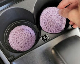 車用コースターかぎ針編みパターン、車内装飾、カップホルダーインサート