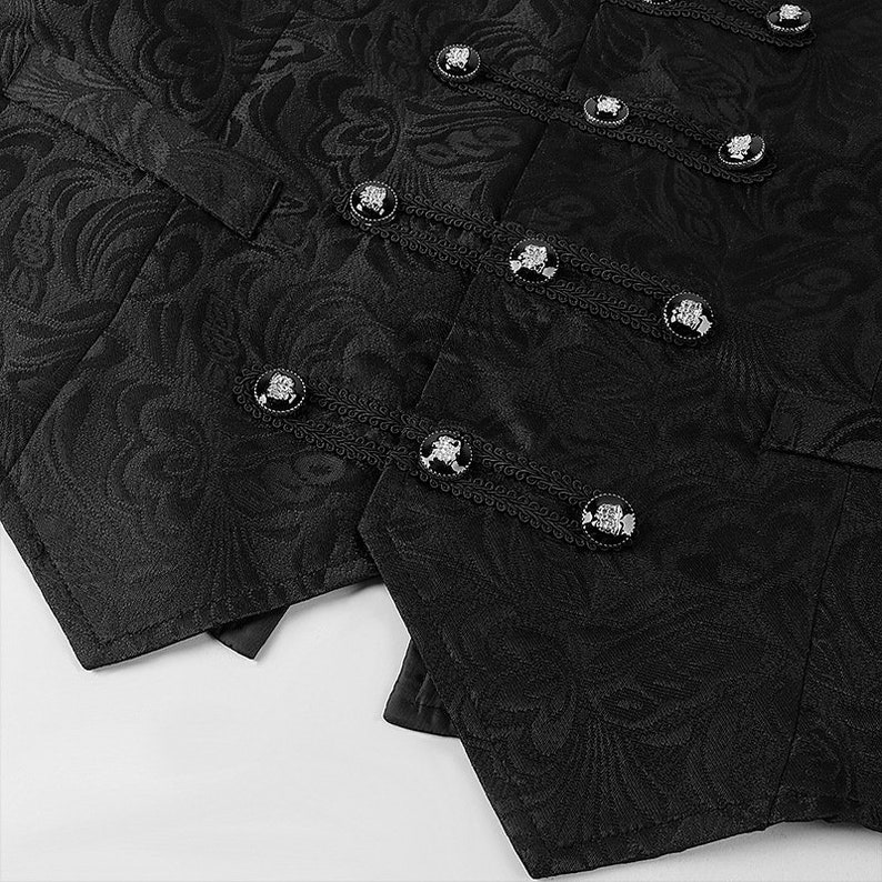 Black Steampunk Vest Gothic Paisley Victorian Waistcoat Renaissance ...