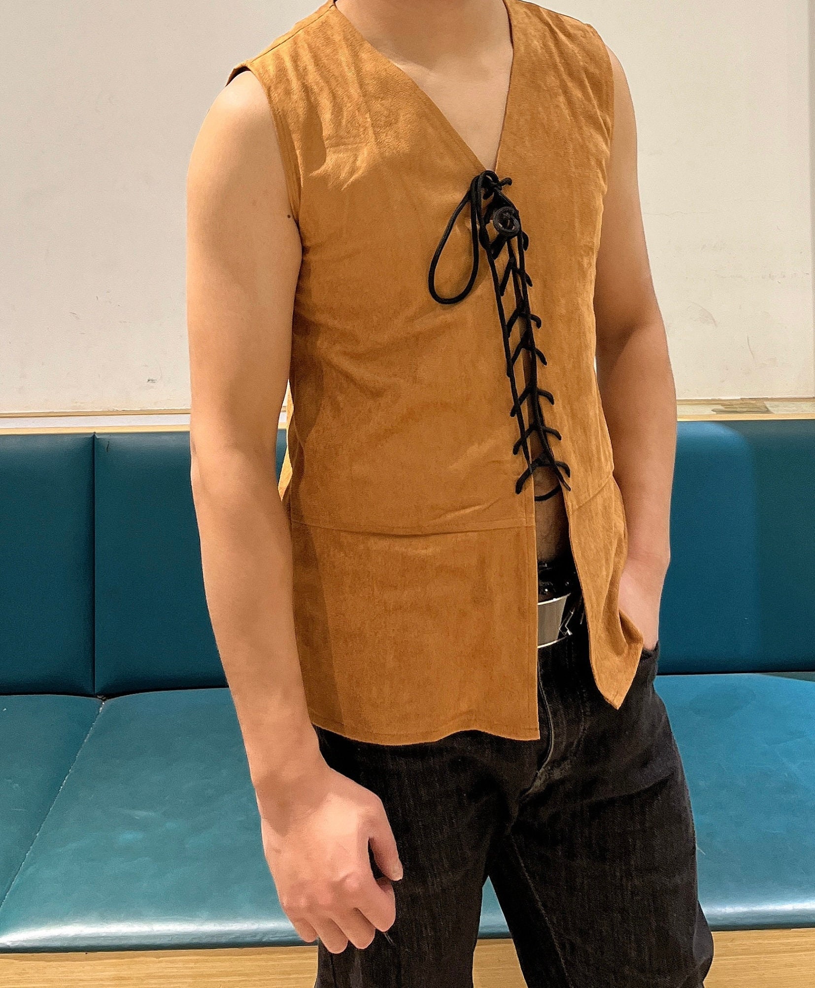Men's Gothic Waistcoat Vest Gold Paisley Velvet Steampunk Regency/Victorian Suit Vest Steampunk