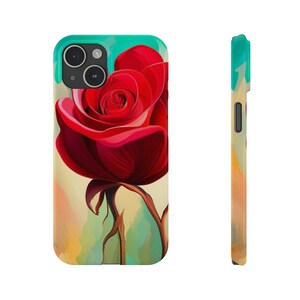 Artsy Phone Case - Red Rose in the Style of Dali