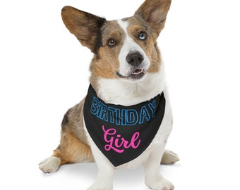 Birthday Girl Dog Bandana Collar