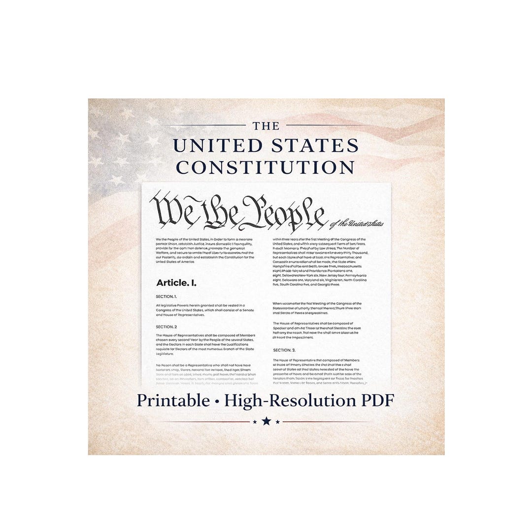 US Constitution • Bill of Rights • American History • Printable PDF ...