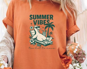 Goose on the Beach Shirt: Comfort Colors Retro Summer Tee