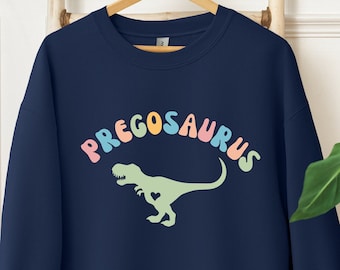 Pregosaurus Schwangerschaftsankündigungs-Shirt: Lustiges erwartetes Muttergeschenk