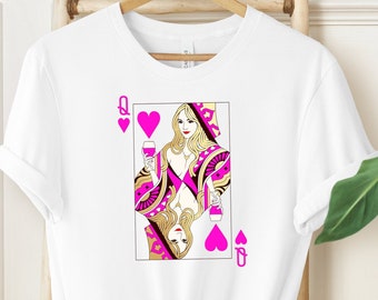 Queen of Hearts Graphic Tee: Retro Valentine's Day Shirt