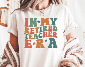 T-shirt gepensioneerd leraar tijdperk: comfortkleuren retro pensioencadeau