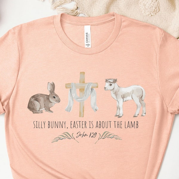 Kids Easter Shirt, Silly Bunny Easter Is About the Lamb Kids Retro T - Shirt, Toddler Youth Tee,  Easter Retro Natural Infant Shirt