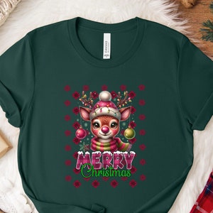 Merry Christmas Reindeer T-Shirt: Festive Holiday Tee