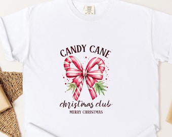 Maglietta natalizia Candy Cane Comfort Colors: maglietta festiva per le feste