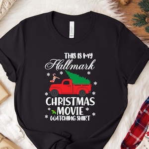 Hallmark T-shirt kerstfilm kijken: feestelijk vakantie-T-shirt