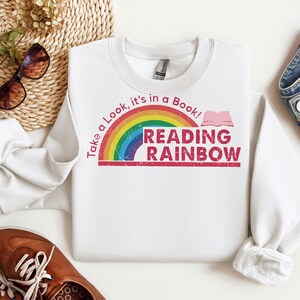 Retro Reading Rainbow Shirt, Book Lover Tee, Teacher Gift image 6