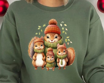 Christmas Squirrel Lights Sweatshirt, Holiday Sweater