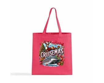 Merry Cruisemas Tote Bag: Christmas Cruise Ship Design