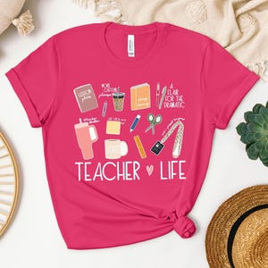 Teacher life shirt, cute school supplies shirt, funny teacher gift, back to school, team teacher shirt, teacher appreciation