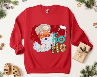 Santa Claus Sweatshirt, Festive Christmas Party Sweater