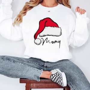 Moletons de Natal em família, camisas combinando para a família, pijamas para a família, camisetas de Natal combinando, letras de rena, camisetas personalizadas, presente para a mãe