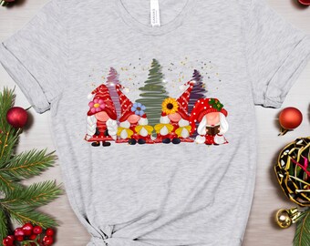 Christmas Gnomes Sweatshirt, Buffalo Plaid Holiday Shirt