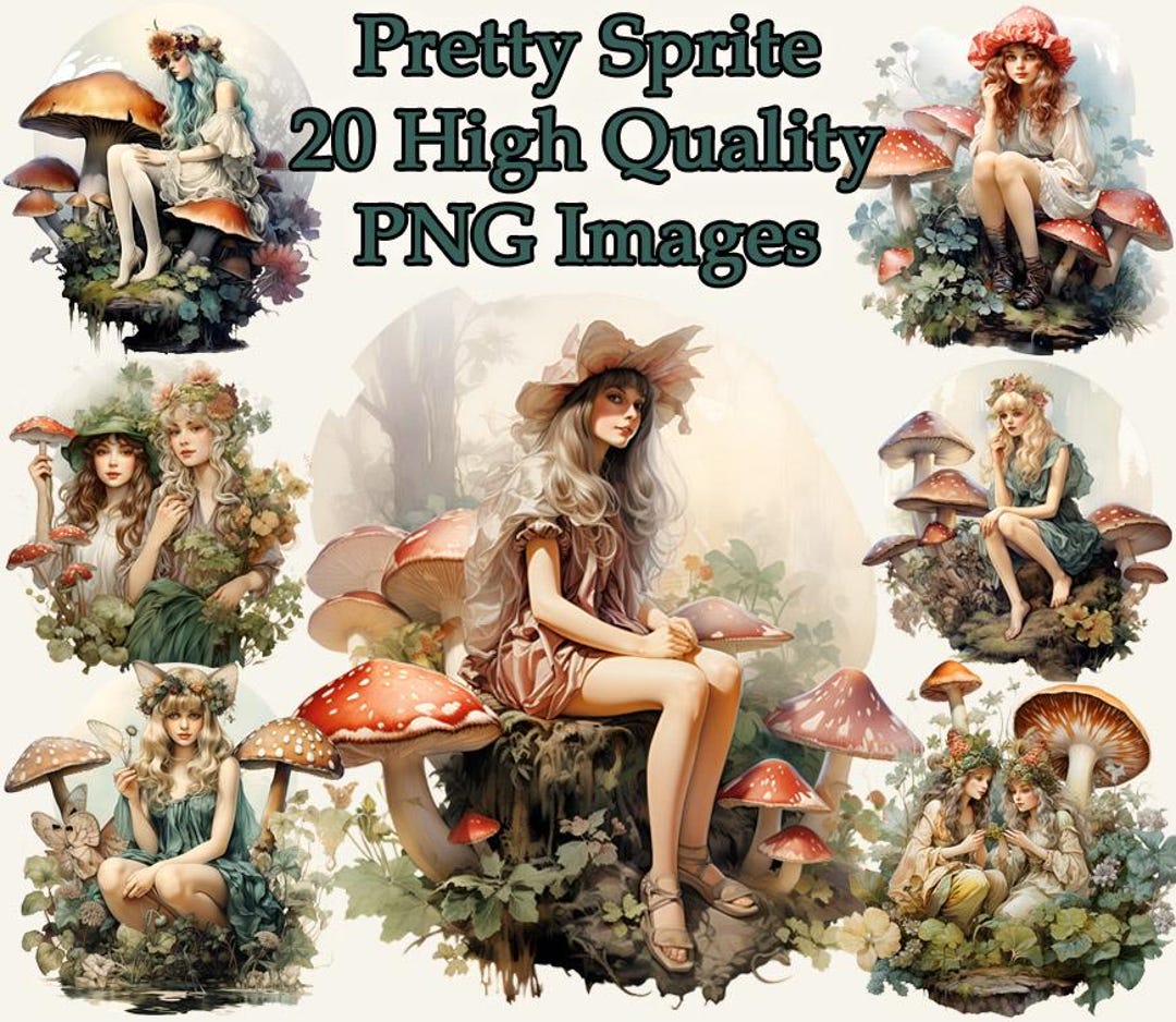 Pretty Sprite Clipart, Fantasy Victorian Watercolor PNG Clip Art ...